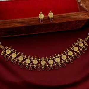 Home kashi 2 layer choker neckpiece with earings