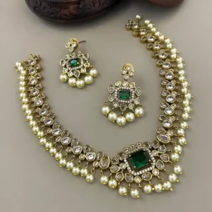 Pearl Crystal Necklace Set