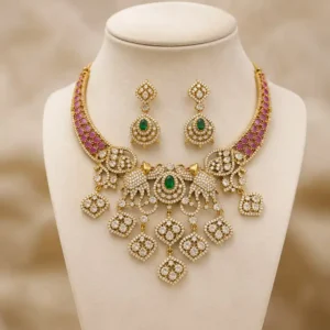 Ruby Green Designer Necklace Set