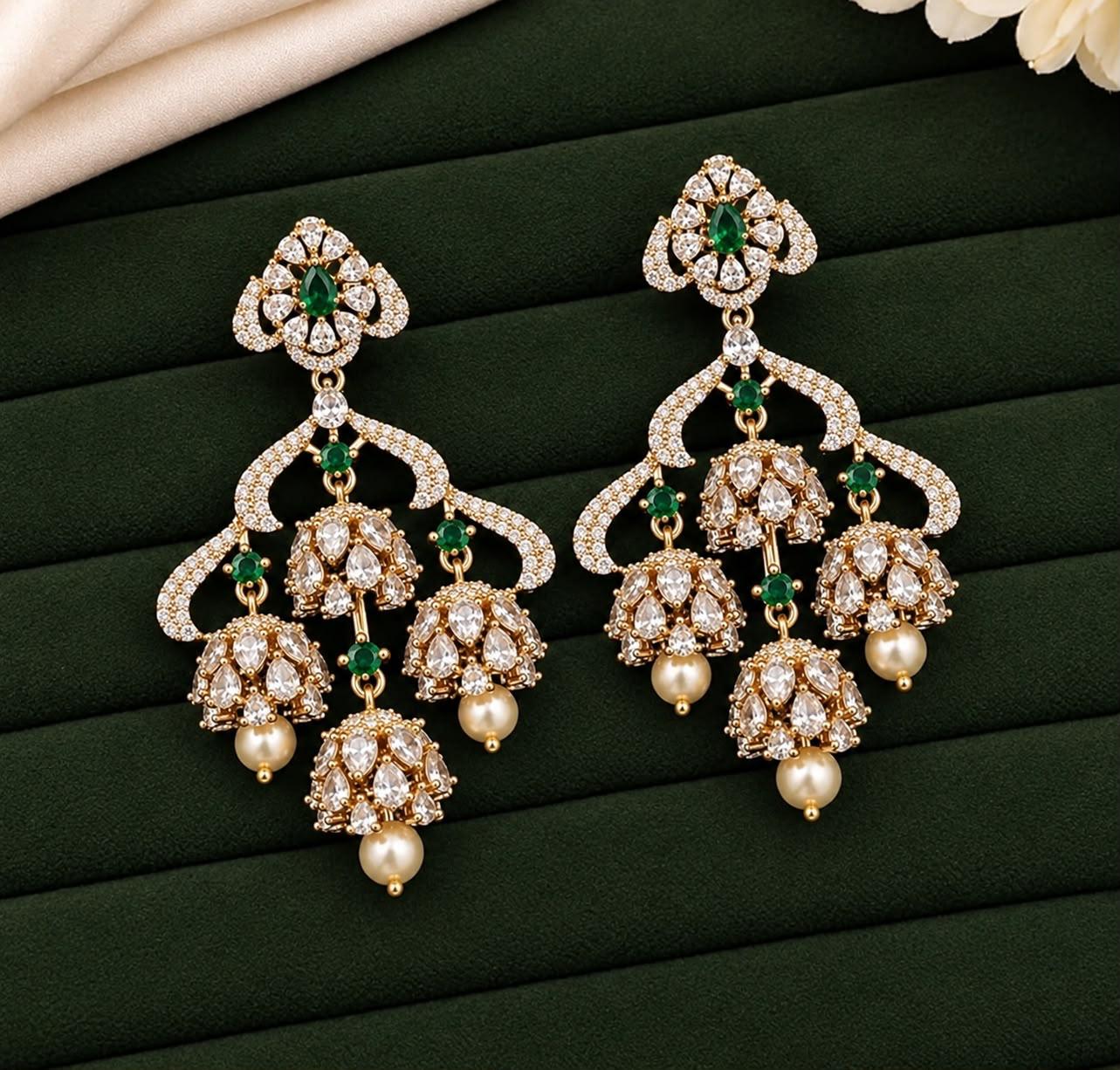 Pearl Chandbali Earrings - Image 2