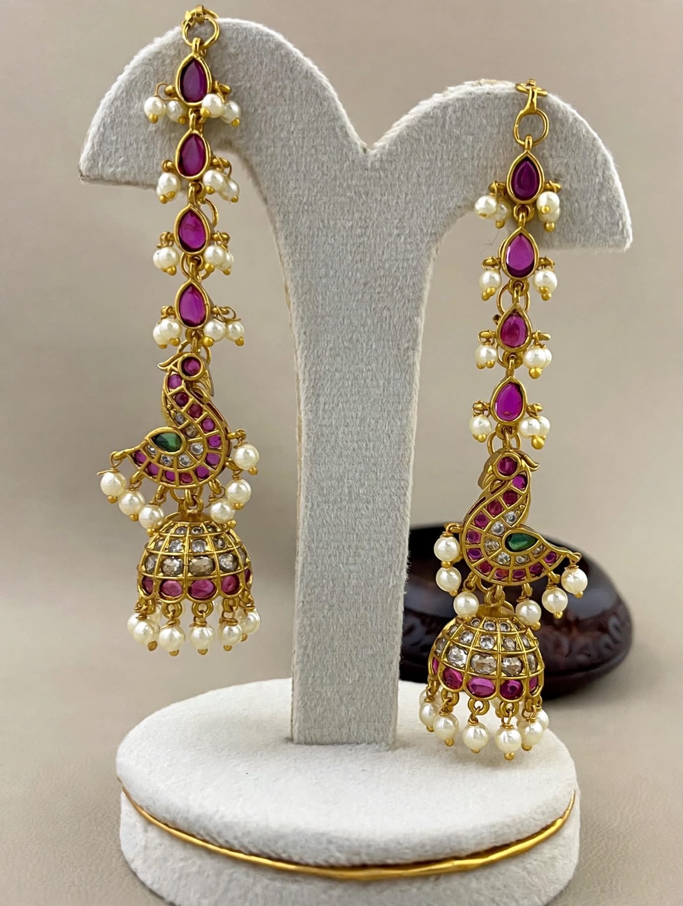 Peacock Temple Long Jhumkas