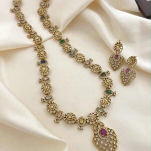 Navratna-Style Long Haram Set