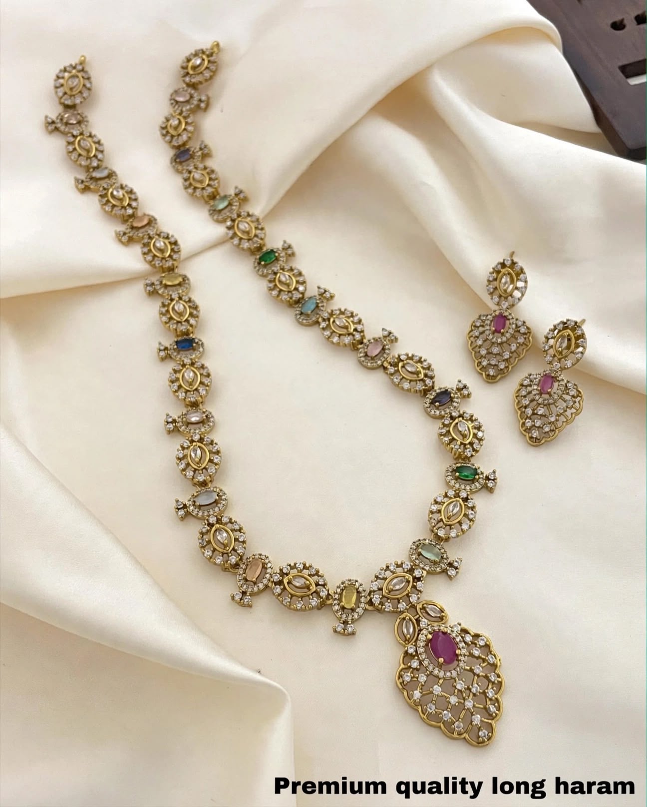 Navratna-Style Long Haram Set
