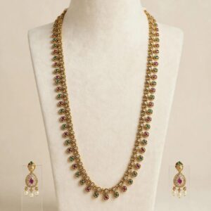 Gemstone Dot Long Haram Set